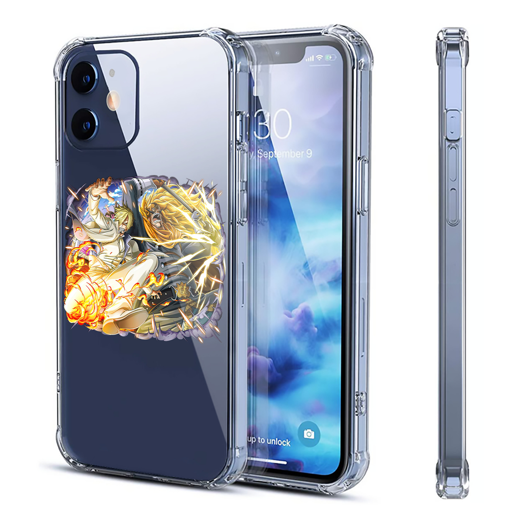 （画像用） ワンピース サンジ ONE PIECE Sanji 【iPhone 12シリーズ対応】透明スマホケース（クリアソフトケース）